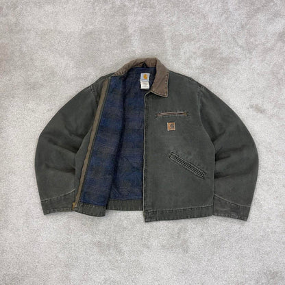 Vintage green Carhartt Detroit jacket Large technical boxy cropped fit J97MOS 90s skater style