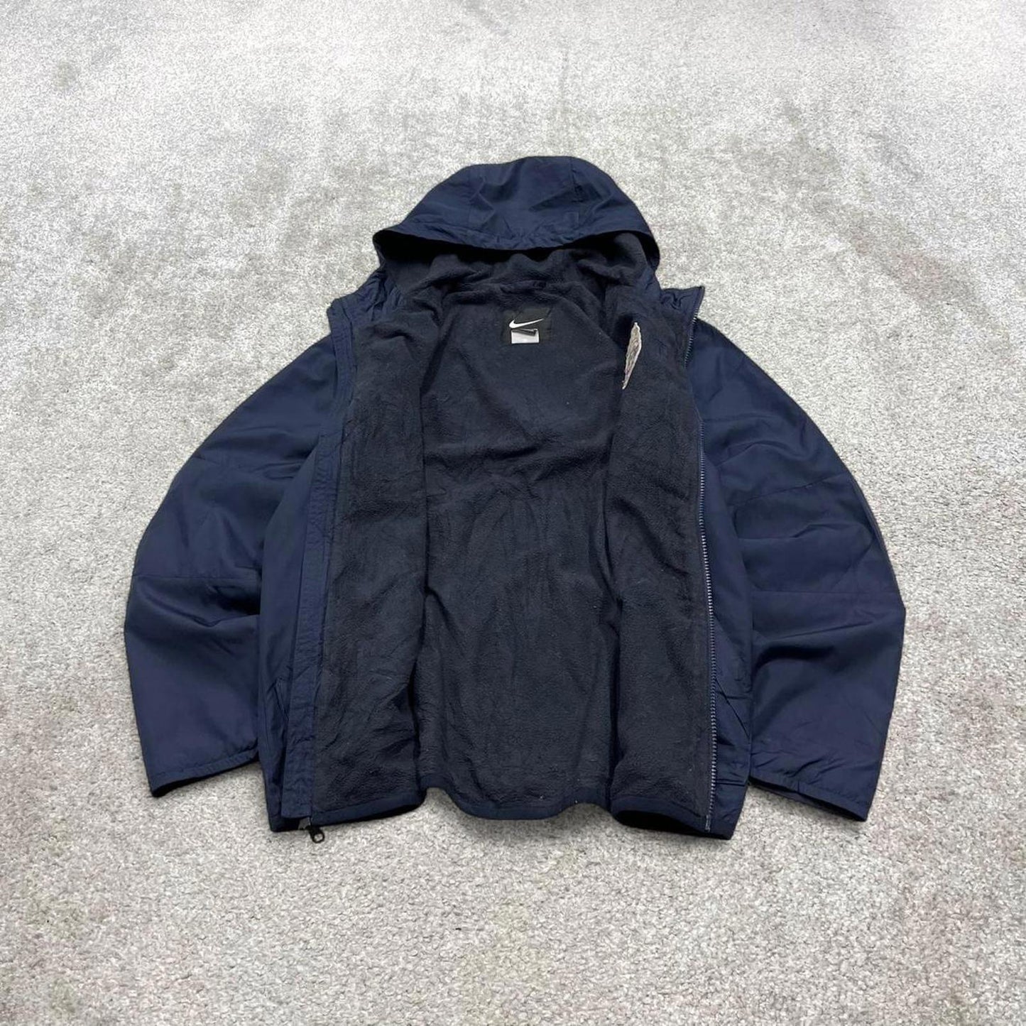 00s Nike technical windbreaker jacket Medium men's navy y2k hooded full zip up coat technical
