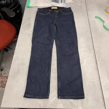 Blue Carhartt jeans size 6 short W30L30 straight fit denim pants fleece lined