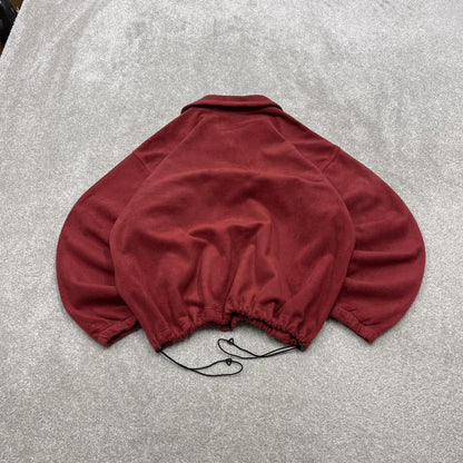 Y2K Columbia technical fleece red XXL Full zip up boxy fit fleece adjustable toggle waist