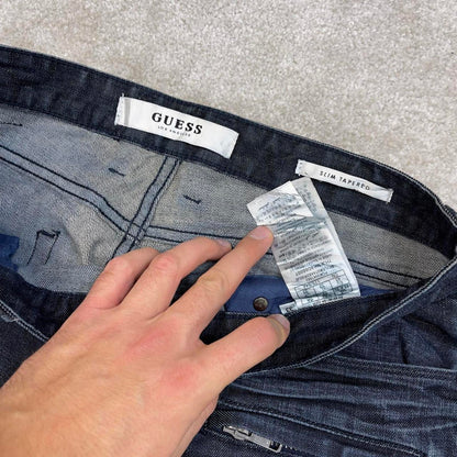 Blue Guess jeans size W33L32 y2k 90s style denim pants slim tapered