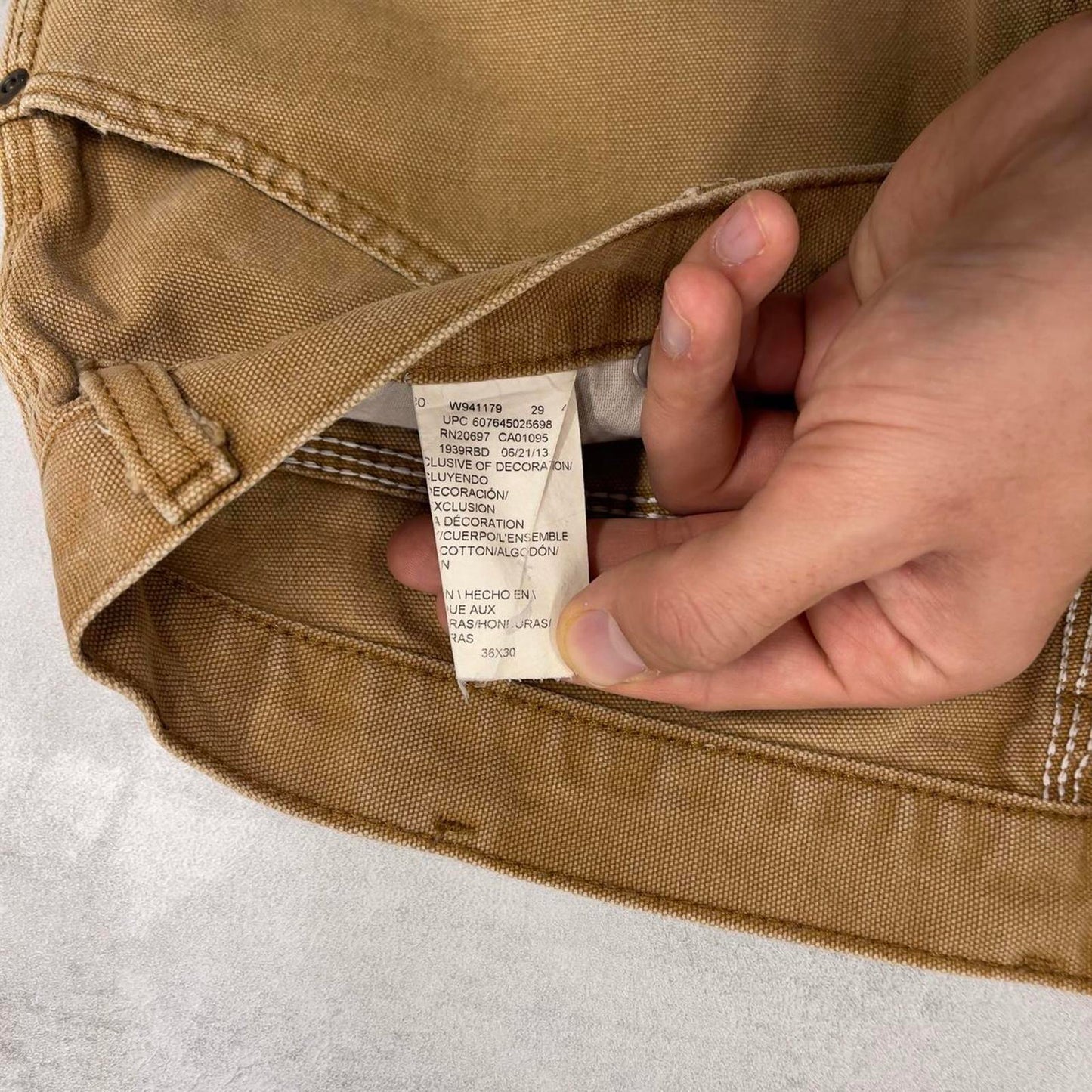 Baggy Dickies carpenter jeans W36L30 loose tan canvas cargo skater style pants