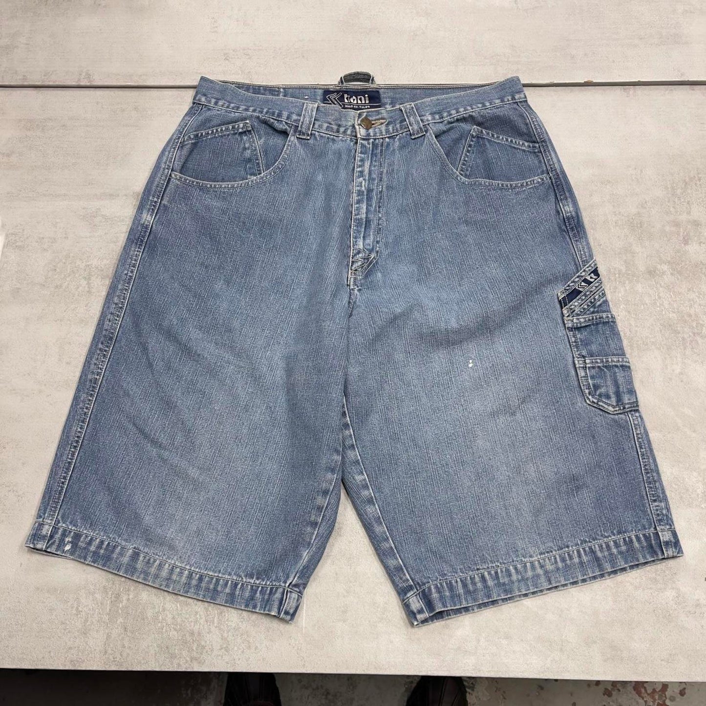 Blue baggy Karl Kani carpenter shorts W36