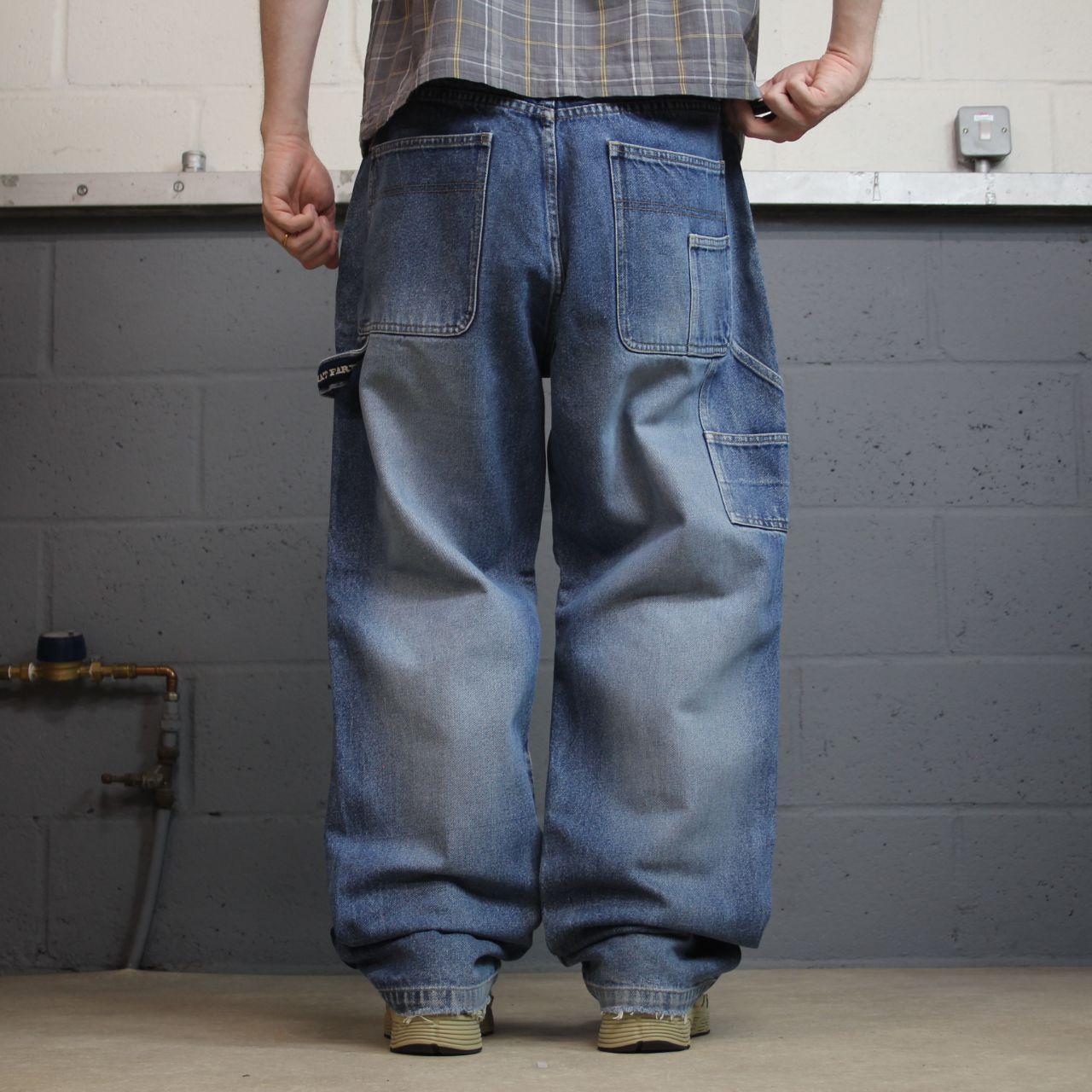 Y2K Phat Farm baggy carpenter jeans W36L31 blue denim Thick heavy denim skater style work pants
