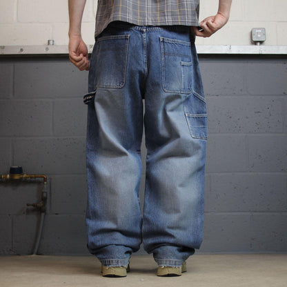 Y2K Phat Farm baggy carpenter jeans W36L31 blue denim Thick heavy denim skater style work pants