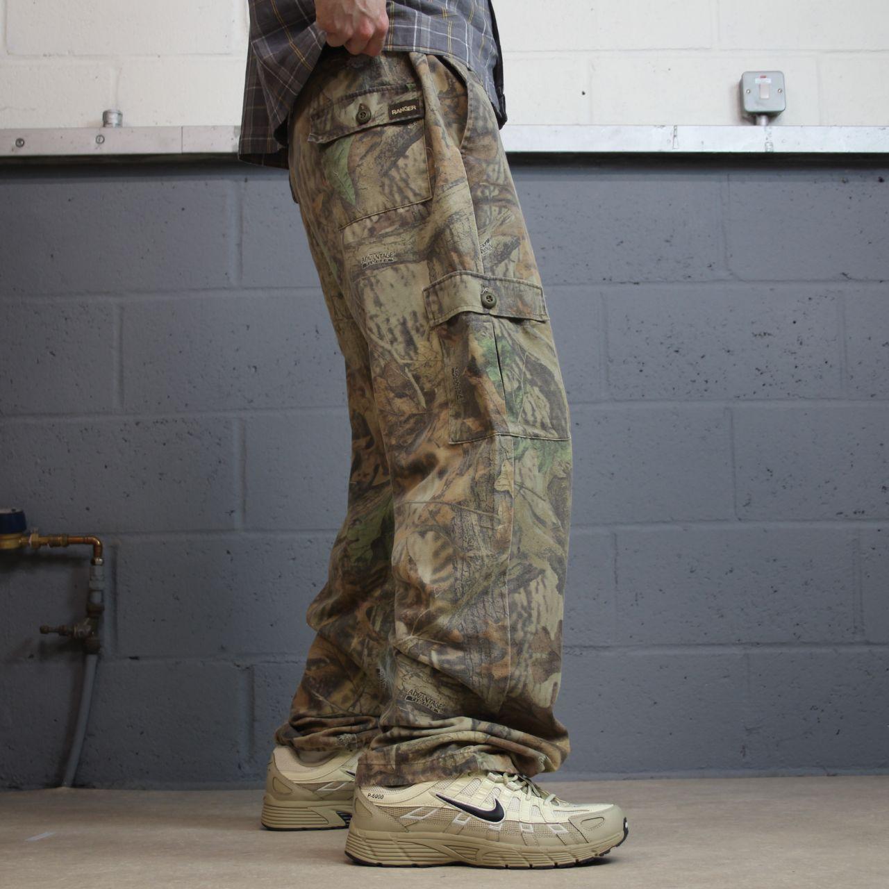 Ranger baggy Advantage camo cargo pants Y2K L khaki Tree leaf camouflage pattern