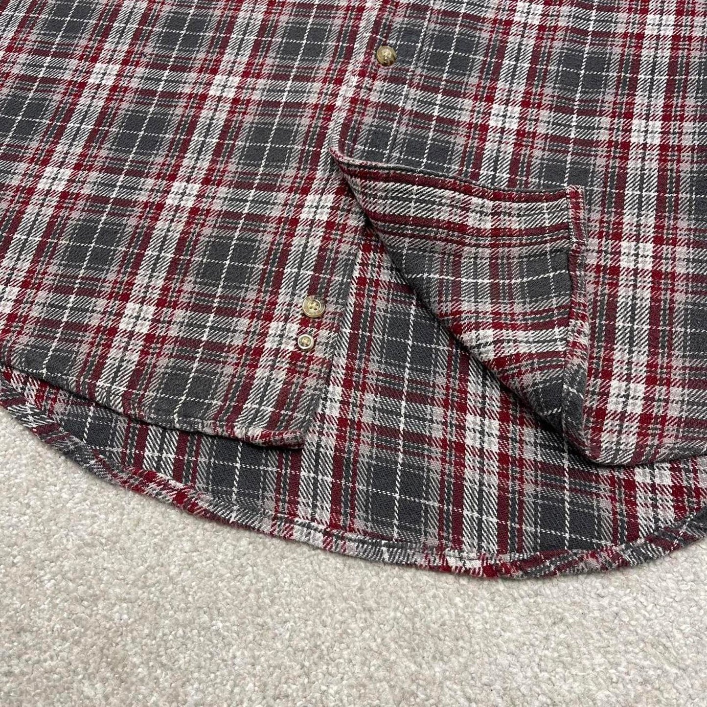 Wrangler Checkered plaid flannel shirt M red men's long sleeve thick over shirt autumnal y2k style