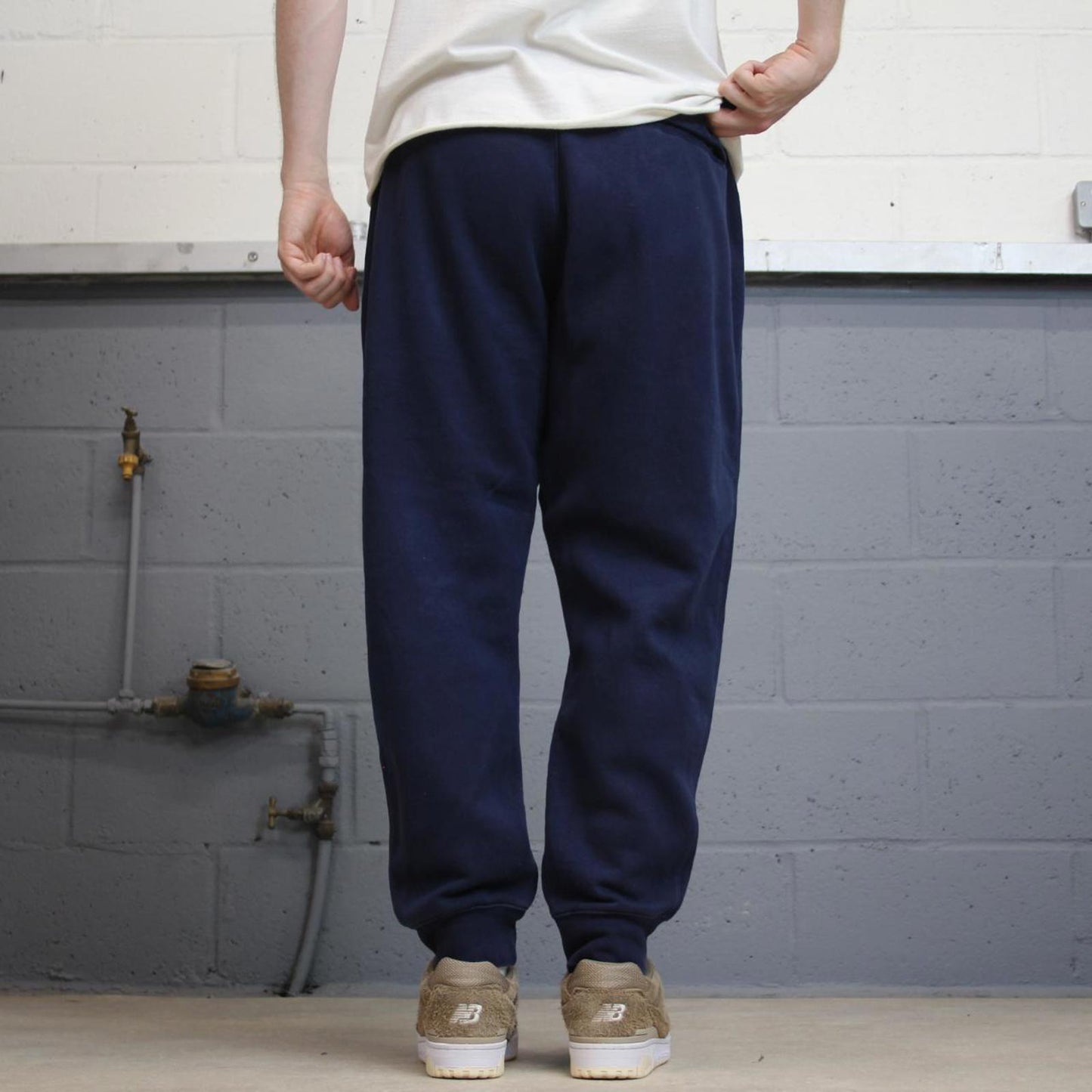 Navy Nike joggers L y2k style sportswear track pants loose fit embroidered logo