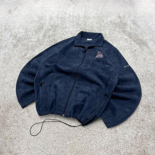 Navy Columbia technical fleece Large men's y2k style full zip up autumn adjustable waist