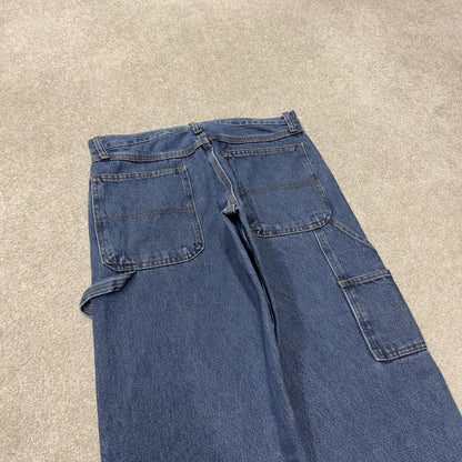 Rustler denim carpenter jeans y2k blue W32L34 Loose thick denim skater style utility cargo pants