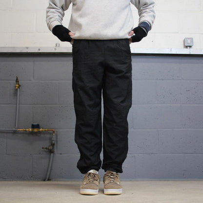 Black Nike trackies S 6-8 loose y2k floaty leg joggers embroidered logo