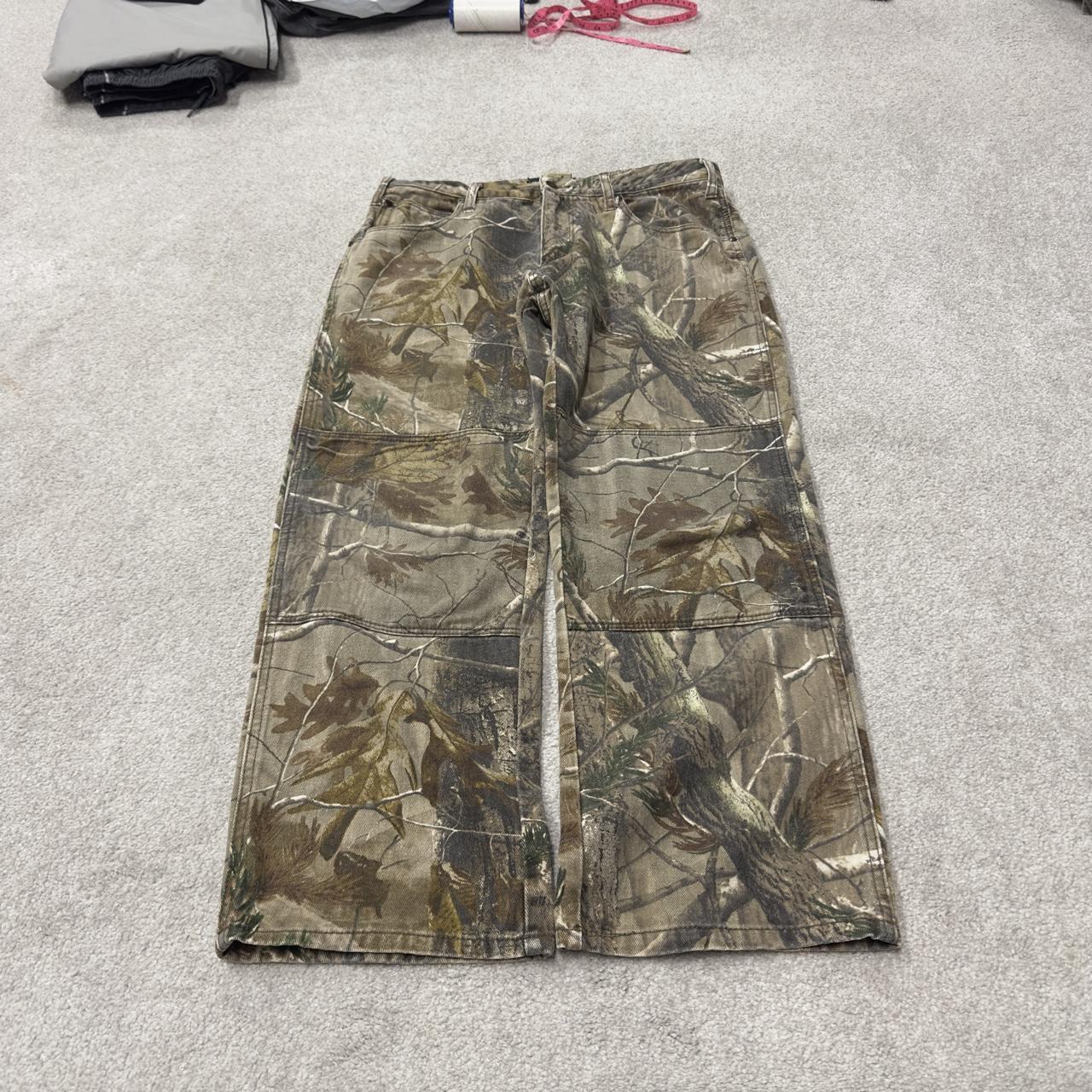 Realtree camo jeans y2k double knee khaki Straight leg Realtree camouflage pants