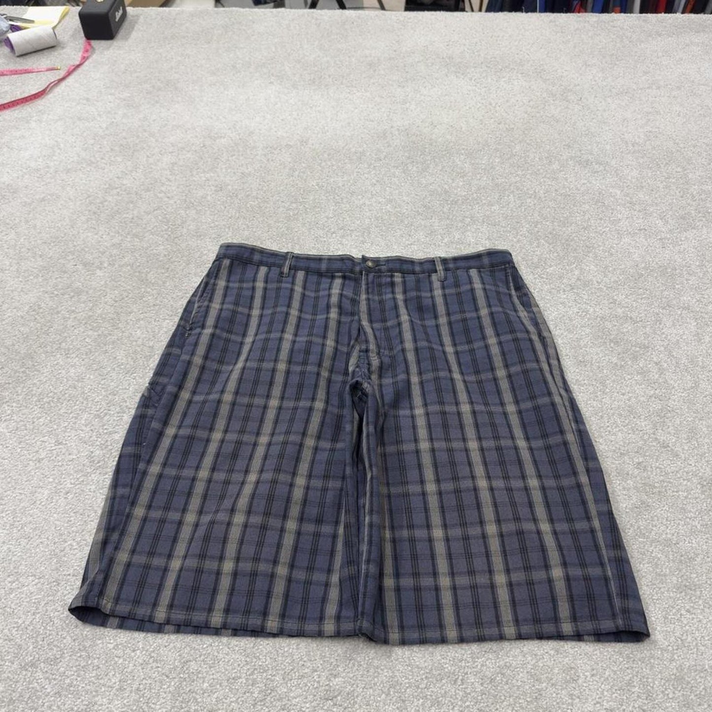 Baggy checkered Dickies carpenter shorts navy Twill chino skater style shorts loose long leg