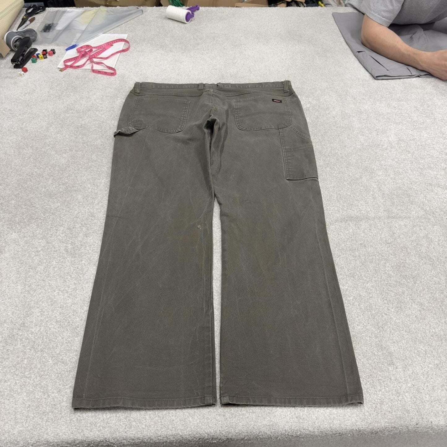 Dickies carpenter jeans loose leg green Loose canvas skate style cargo work pants