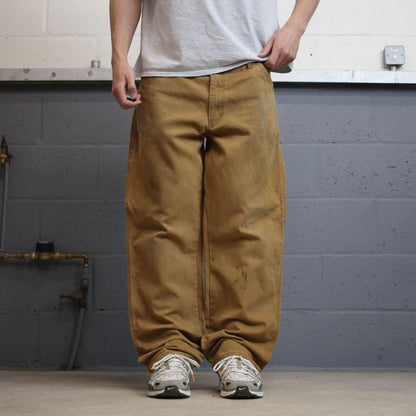 Baggy Dickies carpenter jeans tan Skater / workwear style canvas cargo pants