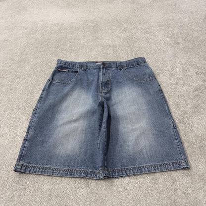 Extra baggy denim carpenter shorts y2k blue Brooklyn Xpress long wide leg summer jorts