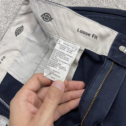 Dickies baggy double knee pants navy W32L30 Wide leg chino skate style cargo work trousers