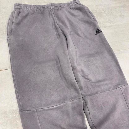 Y2k Adidas tracksuit bottoms Large men's grey joggers casual sports gym wear track pants soft
