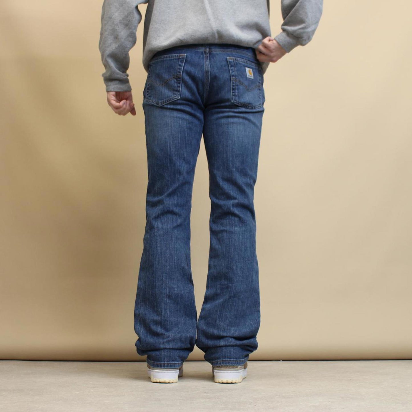 Blue Carhartt jeans size 8 W30L34 original fit bootcut denim jeans patch logo