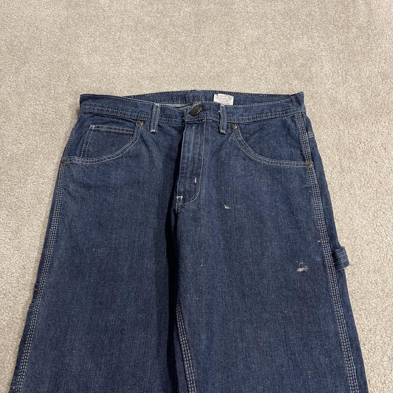 Key Workwear carpenter jeans y2k W34L30 blue Skater style 100% cotton denim cargos