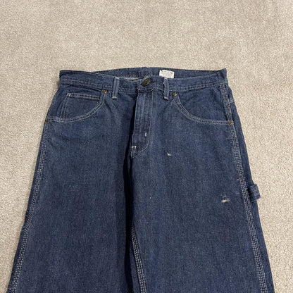 Key Workwear carpenter jeans y2k W34L30 blue Skater style 100% cotton denim cargos