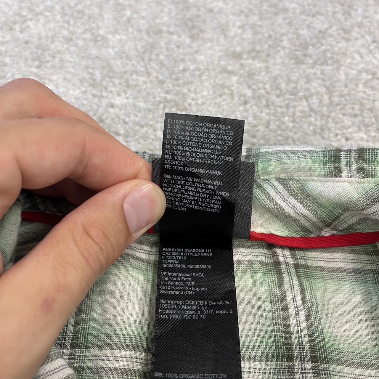 North Face checkered short sleeve shirt y2k green TNF surf style check shirt button summer