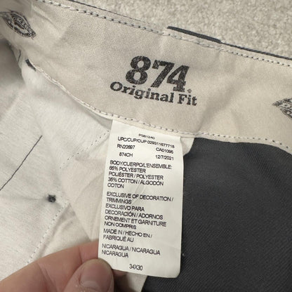 Dickies 874 pants grey original fit W34L30 Twill chino style skate work trousers