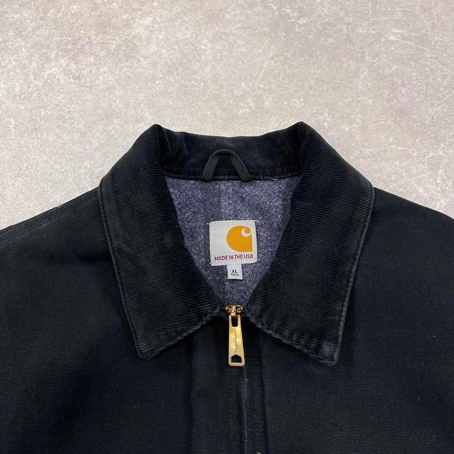 Vintage black Carhartt Detroit jacket XL blanket lined canvas American USA