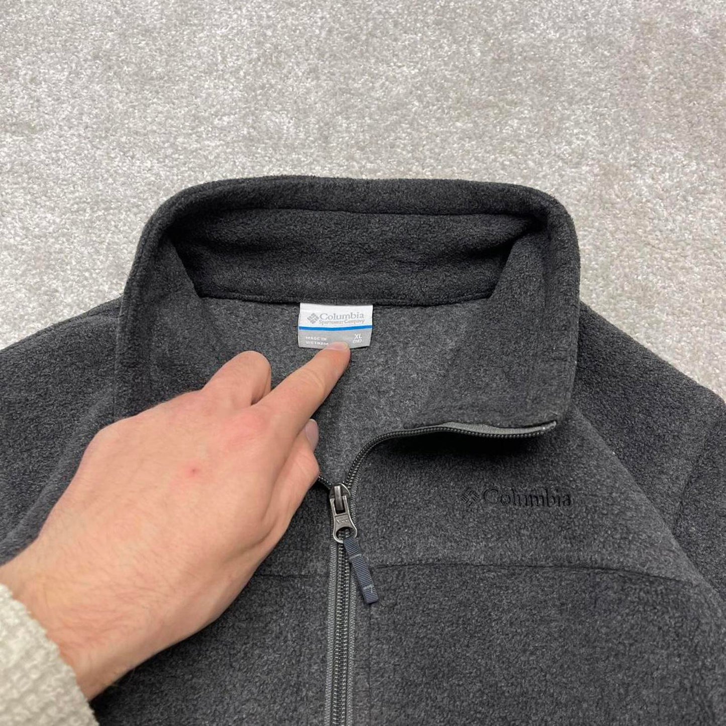 Grey Columbia technical fleece XL women's y2k style full zip up autumn