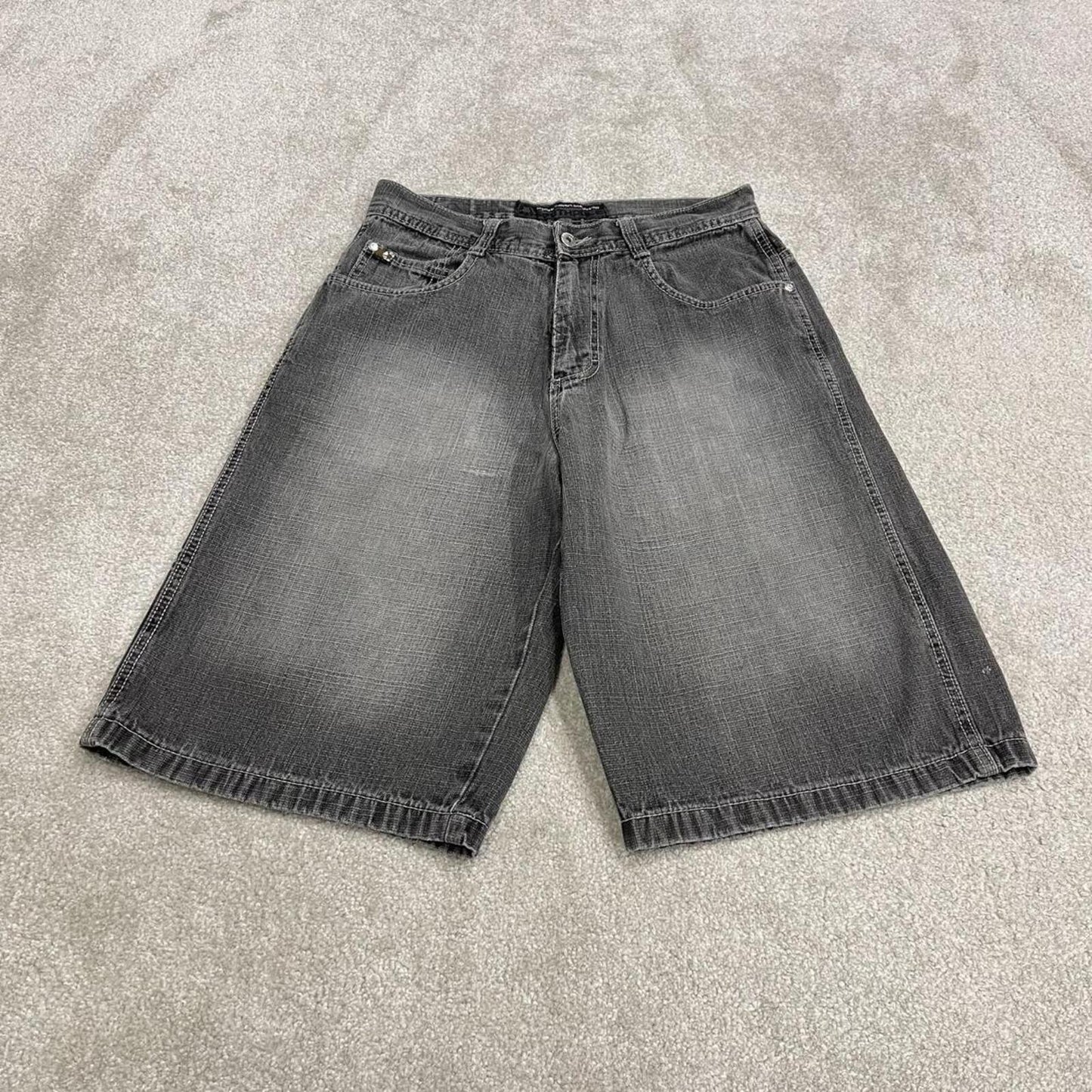Baggy Southpole denim shorts y2k grey Streetwear long skater style surf jorts