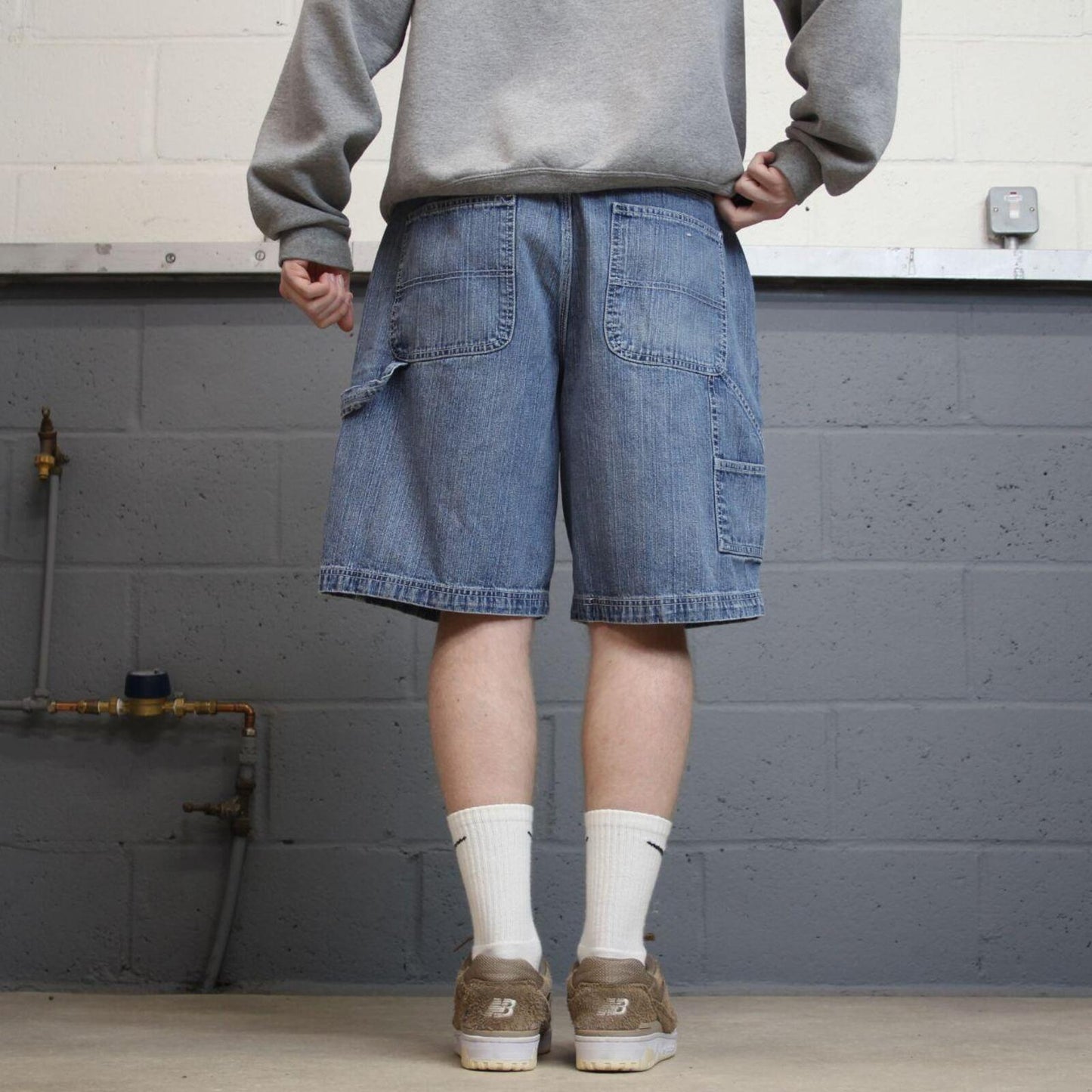 Denim carpenter shorts loose skater style blue W36 Urban Star jorts