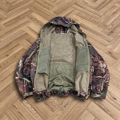 Y2K camo technical windbreaker jacket Adjustable camouflage hooded soft shell tech coat