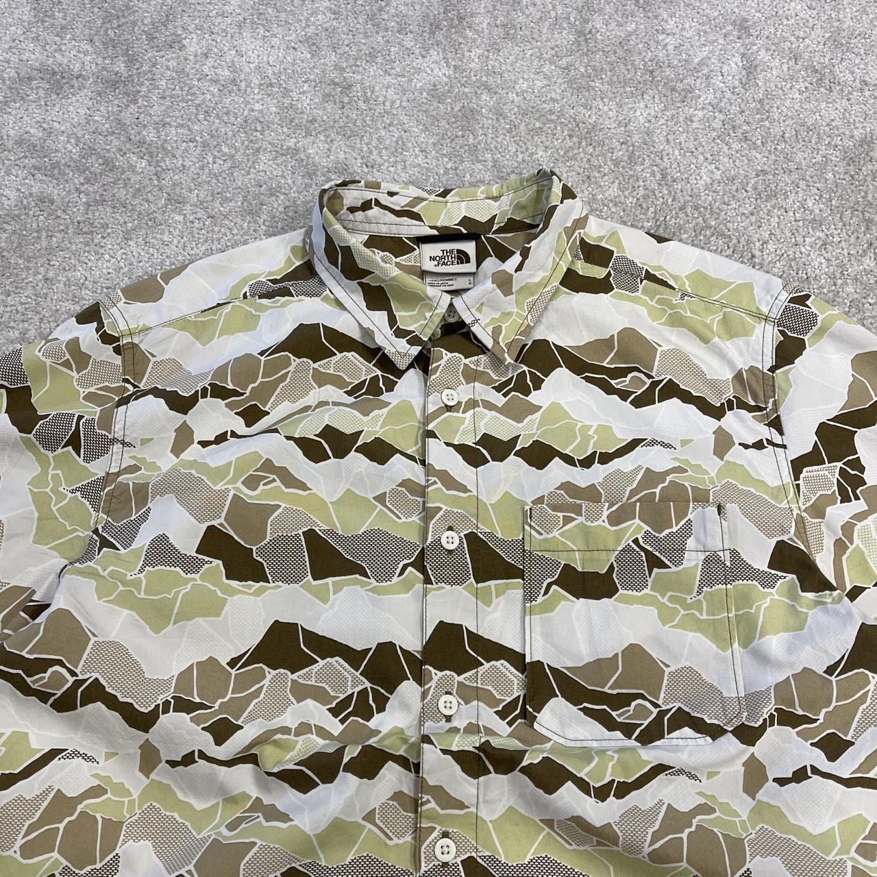 North Face funky pattern short sleeve shirt TNF camo style festival surf shirt
