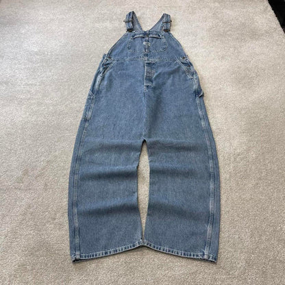 Vintage Lee overalls Large blue denim baggy 90s skater style dungarees bib & brace