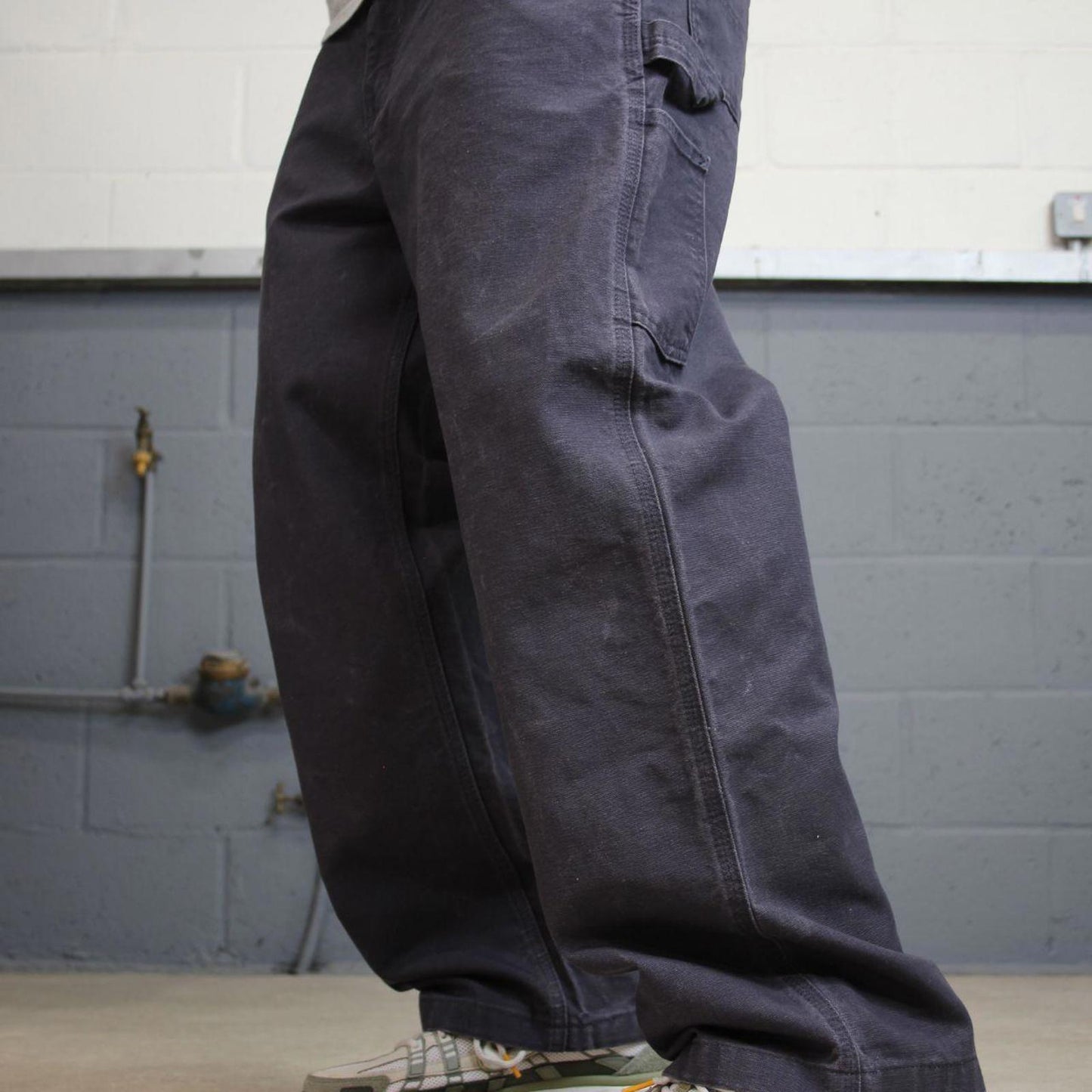 Mens Carhartt carpenter pants W36 L28 loose navy purple 90s style canvas skater cargos