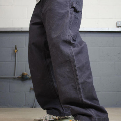 Mens Carhartt carpenter pants W36 L28 loose navy purple 90s style canvas skater cargos