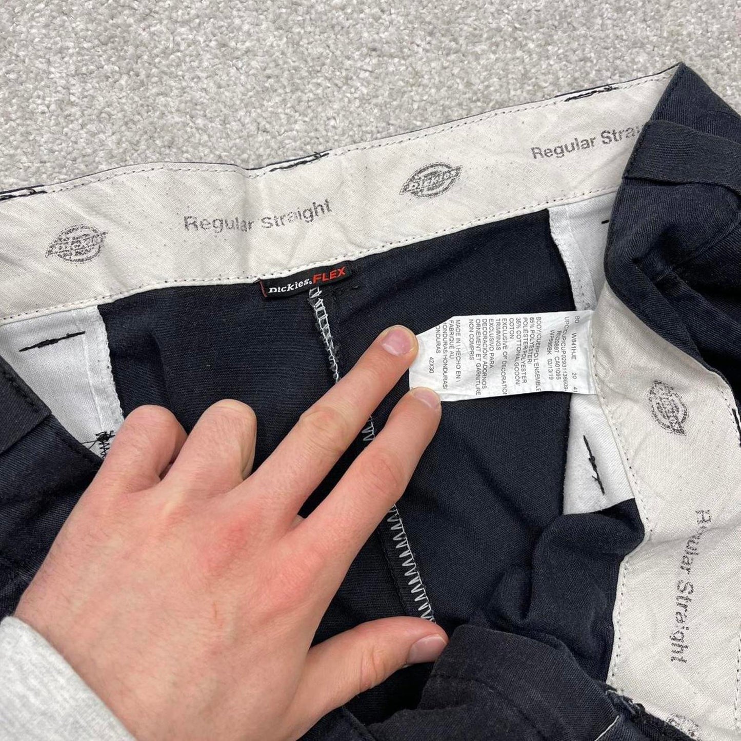 Y2k loose Dickies cargo pants black Regular straight twill chino skate style work trousers
