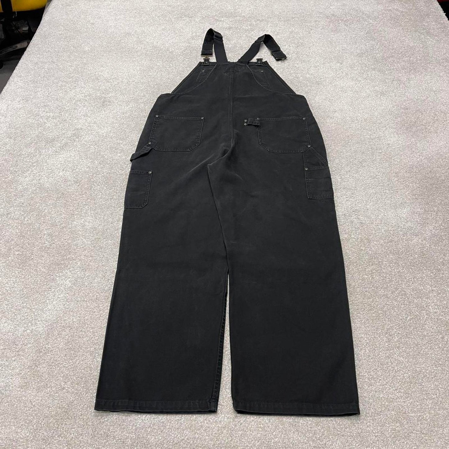 Vintage 90s Dakota dungarees overalls XL black canvas mens loose bib and brace workwear