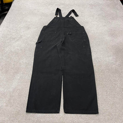 Vintage 90s Dakota dungarees overalls XL black canvas mens loose bib and brace workwear