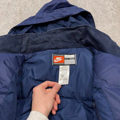 Vintage Y2K Nike Team Sports puffer jacket navy Padded full zip Nike Michigan boxy technical coat