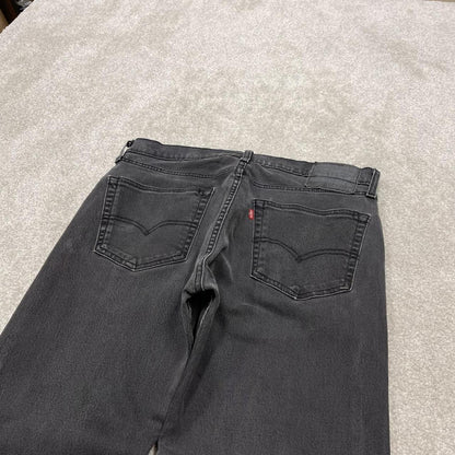 Y2k Levi's 505 jeans faded black Straight leg denim pants red tab logo