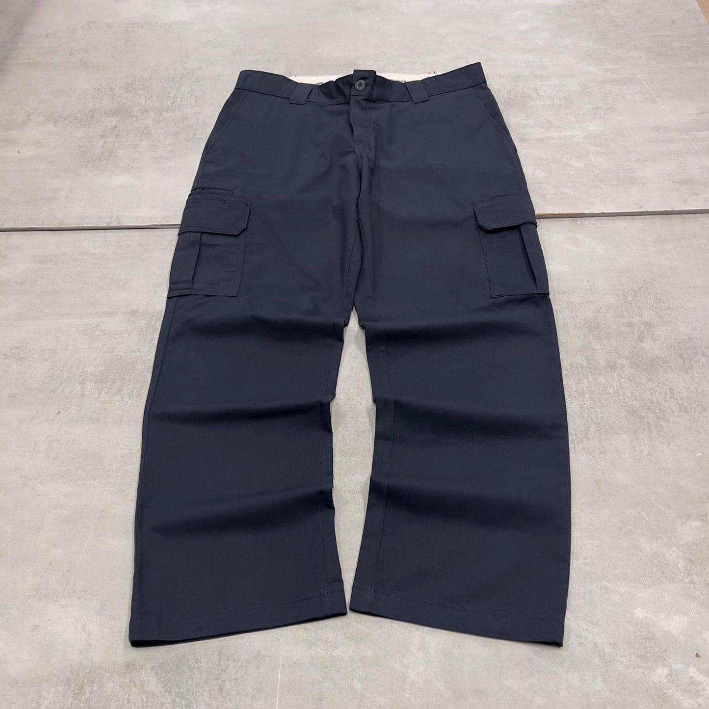 Baggy Dickies cargo pants W36L30 navy twill style chino cargo trousers skater style