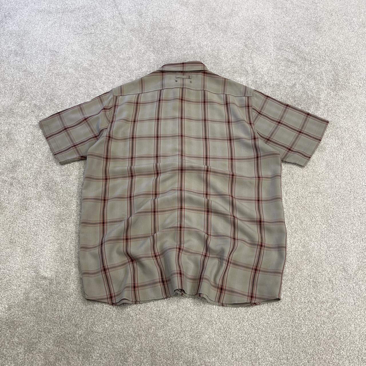 North Face checkered short sleeve shirt khaki TNF surf style check shirt button down summer