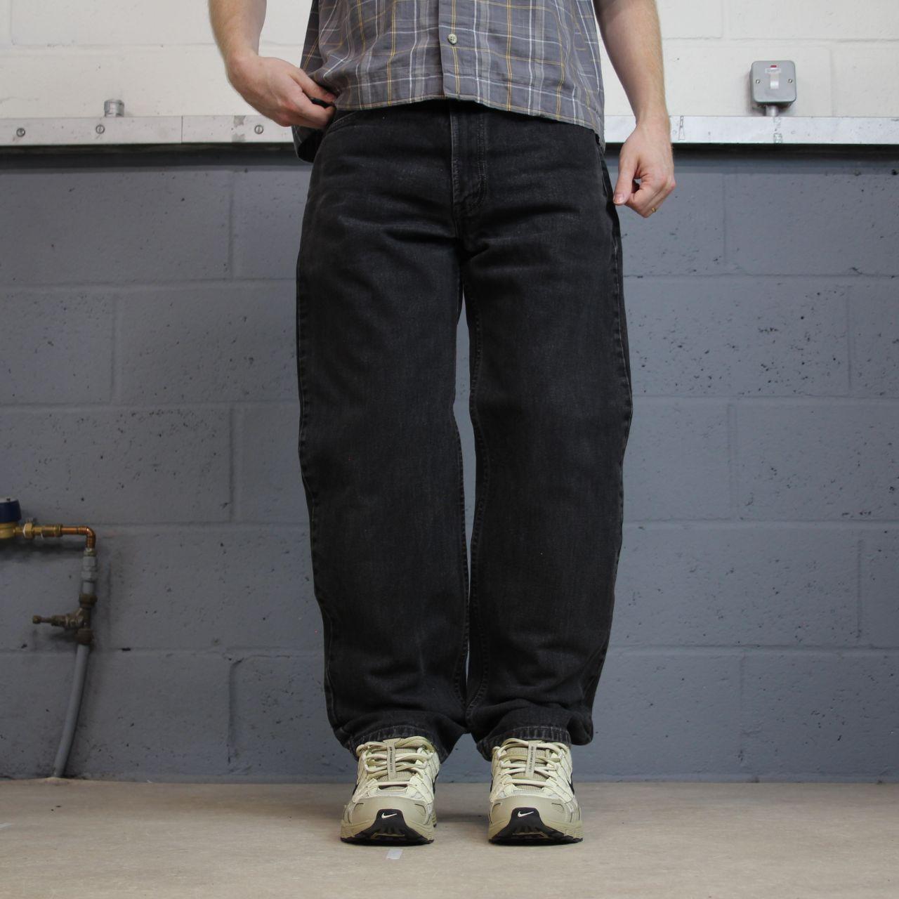 Levi’s 550 jeans y2k black denim Levi’s loose straight leg relaxed fit red tab logo pants