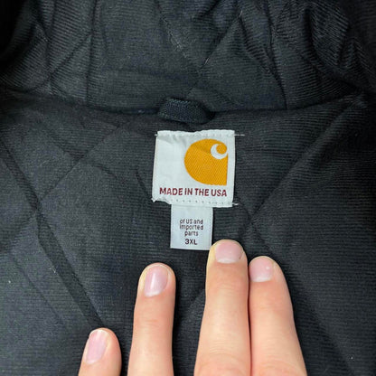 Black Carhartt hooded active jacket 3XL canvas bomber American