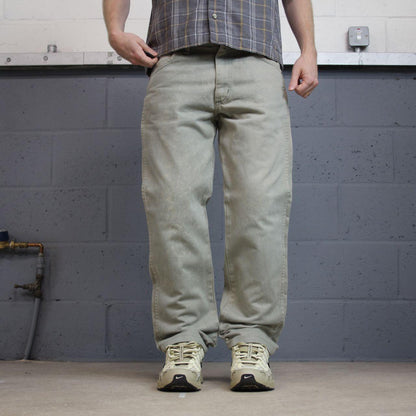 Wrangler straight leg workwear jeans y2k green