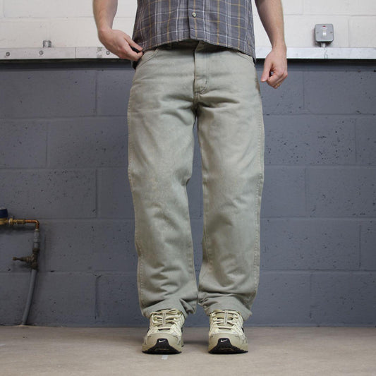 Wrangler straight leg workwear jeans y2k green
