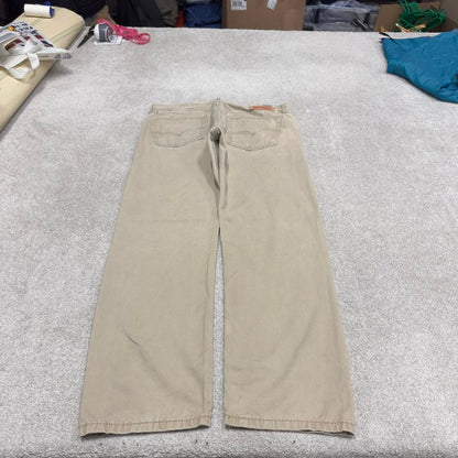 Levis 505 jeans straight leg W36L32 beige loose y2k style pants red tab logo