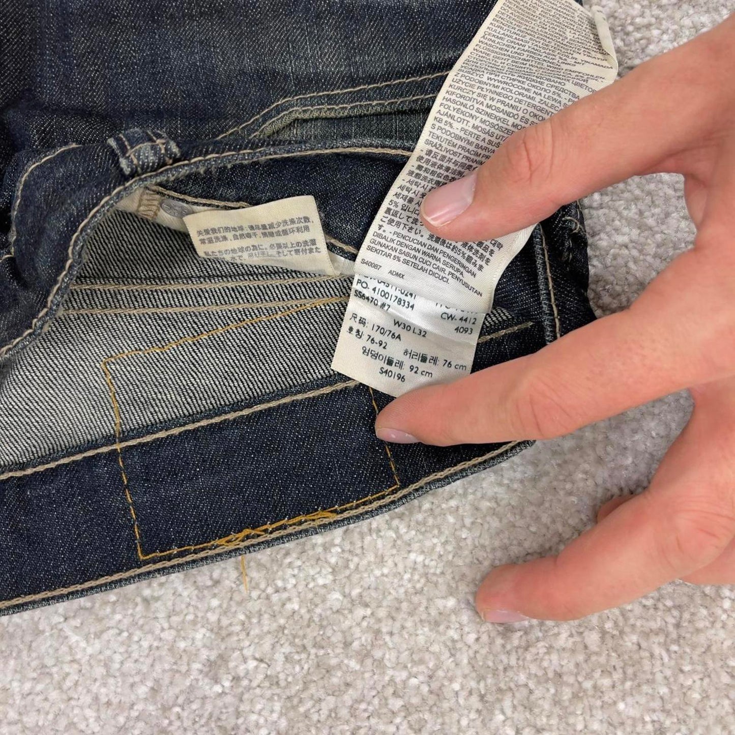 Indigo Blue Levis 511 jeans W30L32 y2k 90s style 5 pocket denim pants slim straight fit
