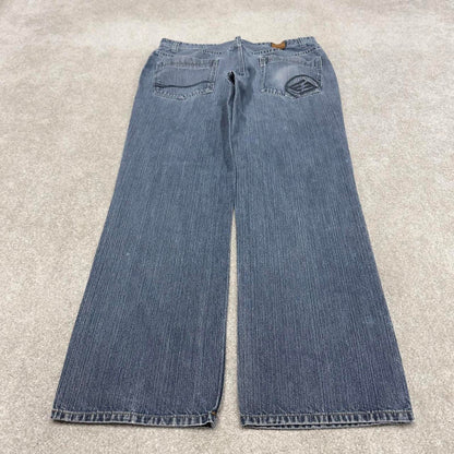 90s y2k embroidered Enyce jeans W38L33 loose blue denim skate style hip hop pants